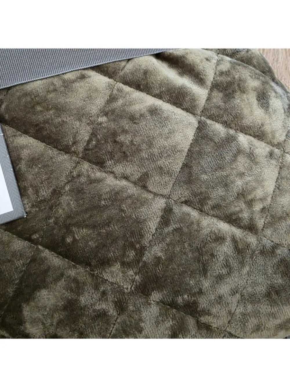 Threshold Olive Green Diamond Stitch Velvet King Quilt + 2 Standard Shams NWT